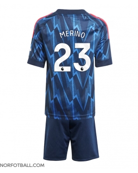 Billige Fotballdrakt Arsenal Mikel Merino #23 Replika Bortedraktsett Barn 2025-26 Kortermet (med bukser)